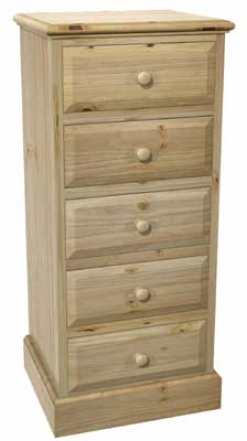 pine CHEST OF DRAWERS 5 DRAWER BURFORD