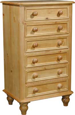 pine CHEST OF DRAWERS 6 DRAWER ASCOT