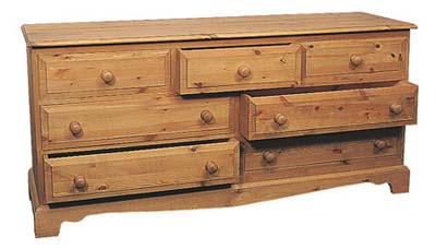 pine CHEST OF DRAWERS 7 DRAWER ROMNEY