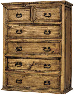 PINE CHEST OF DRAWERS TALL 2 PLUS 4 SANTA CLARA