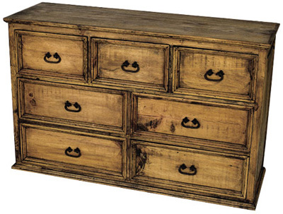 PINE CHEST OF DRAWERS WIDE 7DRAWERS SANTA CLARA