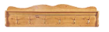 pine COAT RACK 6 HOOKS