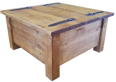 pine COFFEE TABLE DOUBLE TRUNK ROUGH SAWN
