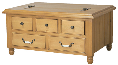 pine COFFEE TABLE LIFT UP CHEST PROVENCAL