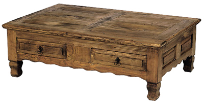 PINE COFFEE TABLE WITH DRAWERS MARIMBA