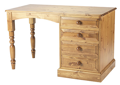 pine Computer Desk Single Pedestal With Filing