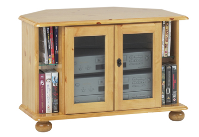 pine CORNER TV/VIDEO CABINET CORNDELL HARVEST