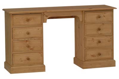 PINE DBL PED DRESSING TABLE