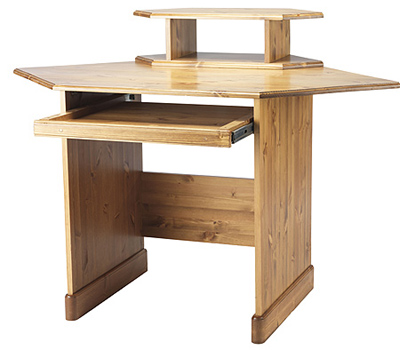 PINE DESK CORNER AND MONITOR STAND