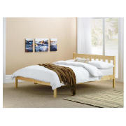 Pine Double Bed With Standard Mattress
