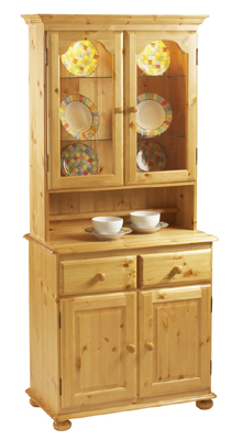 pine DRESSER 2 DOOR GLAZED TOP CORNDELL HARVEST