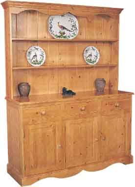 pine DRESSER OPEN TOP 3 DOOR 3 DRAWER