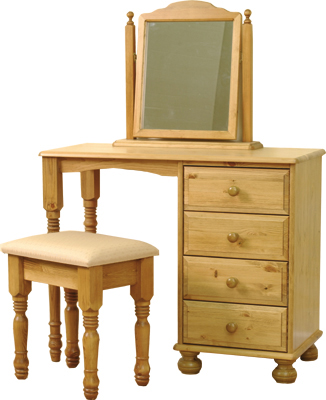 pine DRESSING TABLE SGL PED CLASSIC