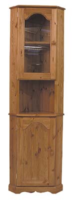 pine GLAZED CORNER CUPBOARD BADGER