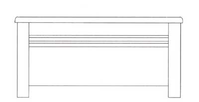 pine HEADBOARD 4FT 6IN DOUBLE SQUARE PANEL ONE