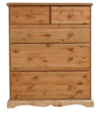 pine JUMPER 2 OVER 3 CHEST OF DRAWERS BADGER