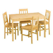Pine Large Table and 4 Chairs
