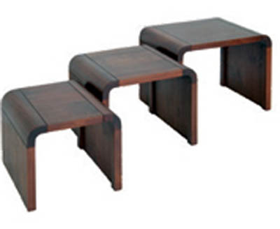 pine NEST OF TABLES CUBE WALNUT TRAFFORD