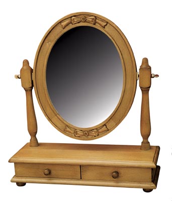 PINE OVAL SWING MIRROR WITH DRAWERS