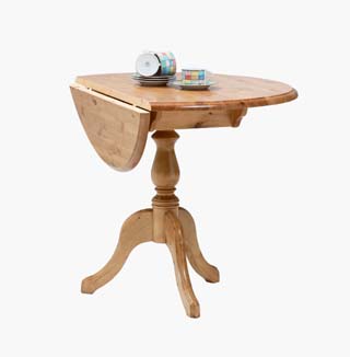 pine PEDESTAL TABLE CIRCULAR DROP LEAF CORNDELL