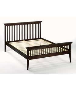 Pine Shaker Double Bed - Frame Only/Chocolate