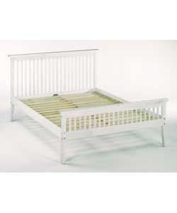 White  Frame on Pine Shaker Double Bed   Frame Only White Bed   Review  Compare Prices