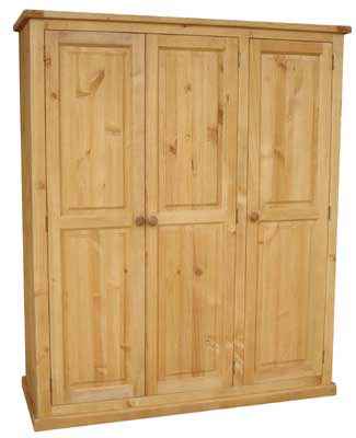 pine Triple Wardrobe Full Hanging Cottage