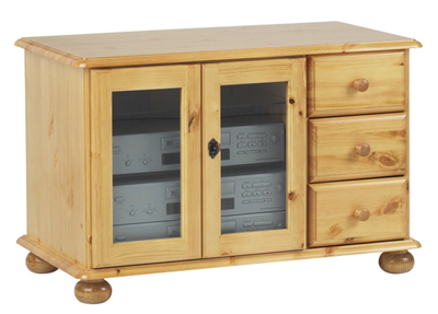 pine TV/VIDEO STORAGE CABINET CORNDELL HARVEST