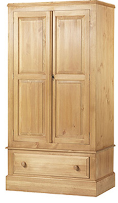 pine Wardrobe 2 Door 1 Drawer Romney