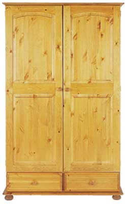 pine WARDROBE 2 DOOR 2 DRAWER 44IN DECORA