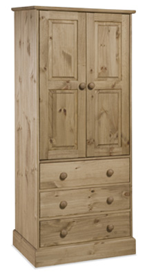 pine Wardrobe 2 Door 3 Drawer Cotswold Value
