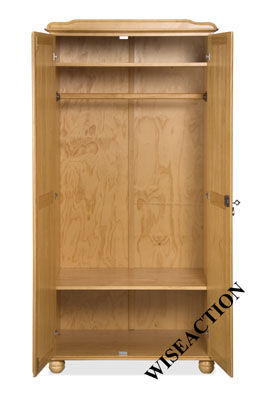 Pine Wardrobe 2 Door All Hanging Santos