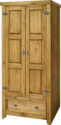pine Wardrobe 2 Door And Drawer Amalfi Value