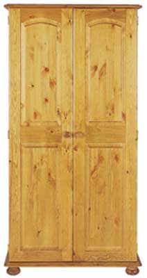 pine WARDROBE 2 DOOR JUNIOR ALL HANGING DECORA
