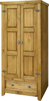 pine WARDROBE 2DR AND DRAWER AMALFI