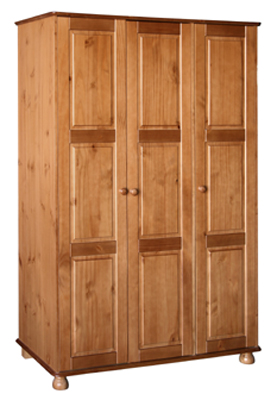pine Wardrobe 3 Door All Hanging Dovedale Value