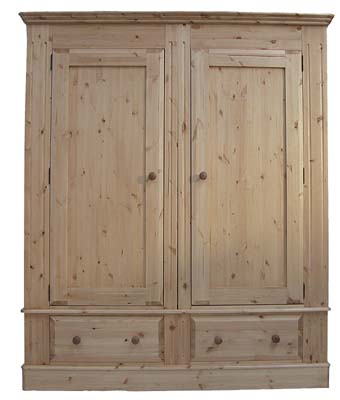 pine WARDROBE 6FT WITH DRAWERS OLD MILL