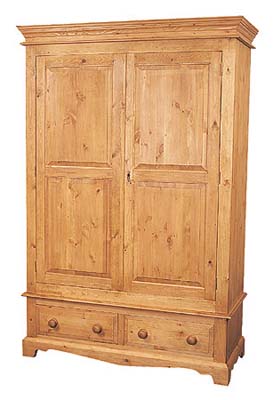 pine Wardrobe Double With Drawers Romney