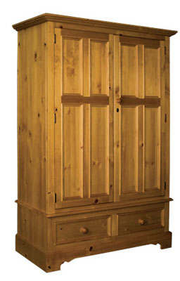 pine WARDROBE DOUBLE WITH DRAWERS ROSSENDALE