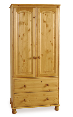 pine WARDROBE GENTS DEEP DRAWER CLASSIC