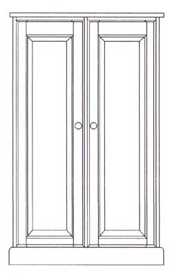 pine WARDROBE LOW 2 DOOR FULL HANGING ONE RANGE