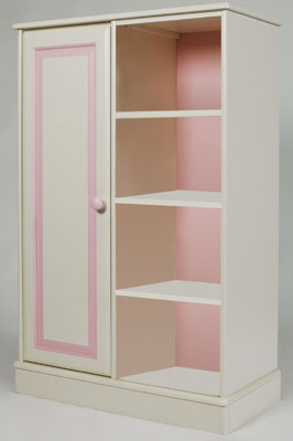 pine Wardrobe Low with Shelves Jack and Jemima