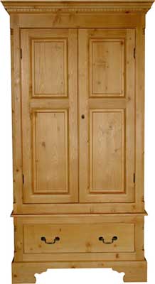 pine WARDROBE SINGLE 2 DOOR 1 DRAWER GROSVENOR