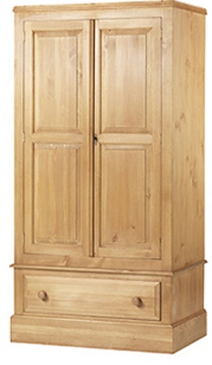 pine WARDROBE SINGLE WITH DRAWER ROMNEY
