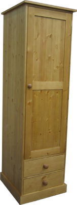 pine WARDROBE SINGLE WITH DRAWERS SHAKER
