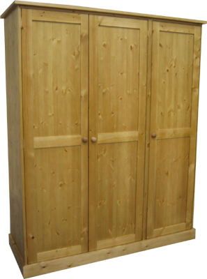 pine WARDROBE TRIPLE ALL HANGING SHAKER
