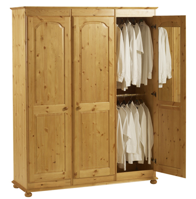pine WARDROBE TRIPLE MASTER CORNDELL HARVEST