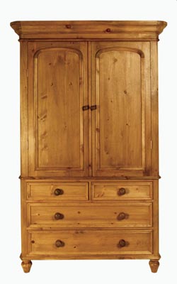 pine WARDROBE VICTORIAN DOUBLE PRESS WITH 4