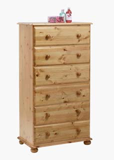 pine WELLINGTON 6 DRAWER CORNDELL HARVEST