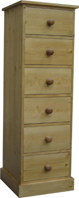 pine WELLINGTON 6 DRAWER SLIM SHAKER